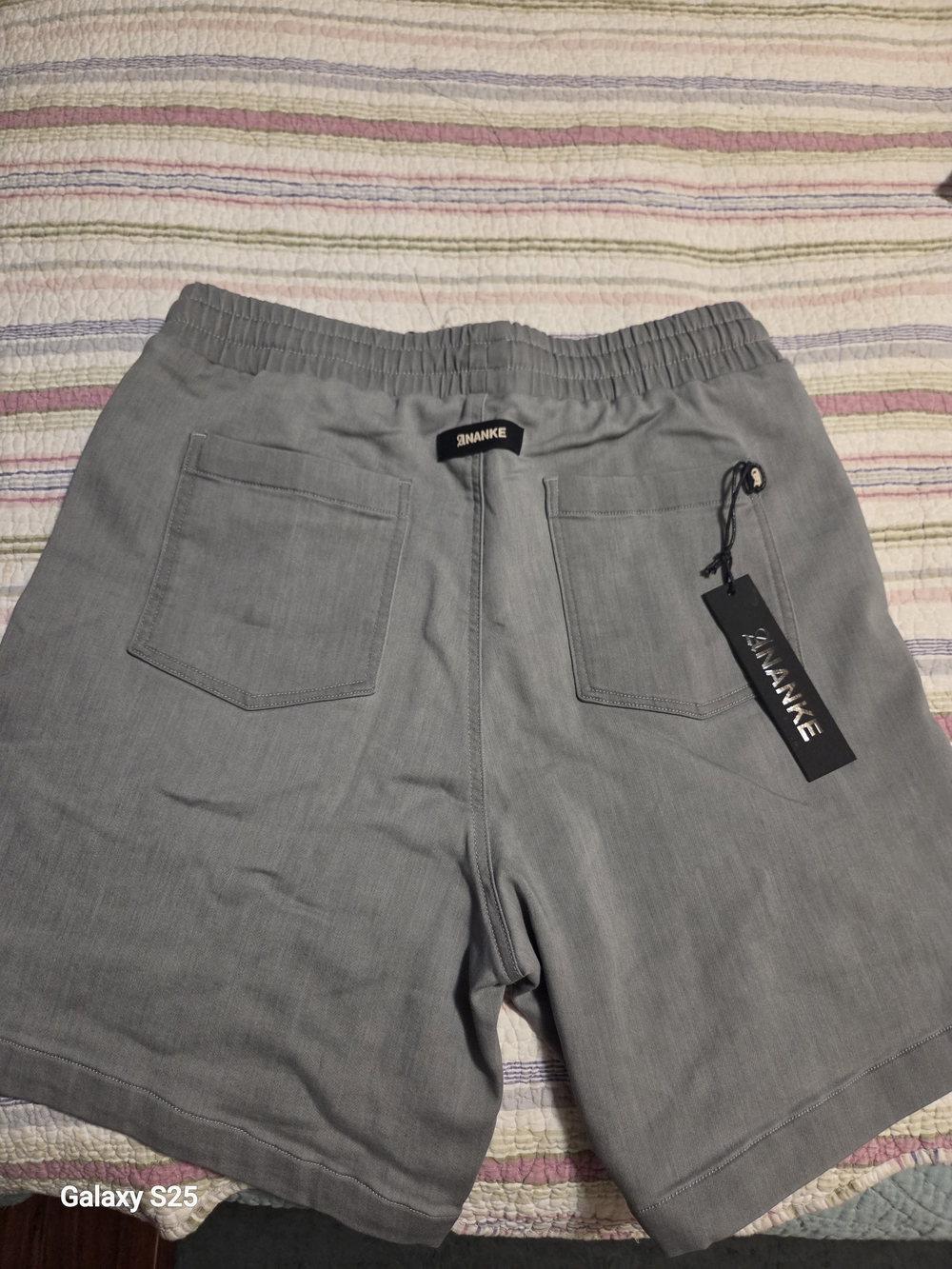 Women's Gray Elastic-Waist Jean Shorts 'Ananke '